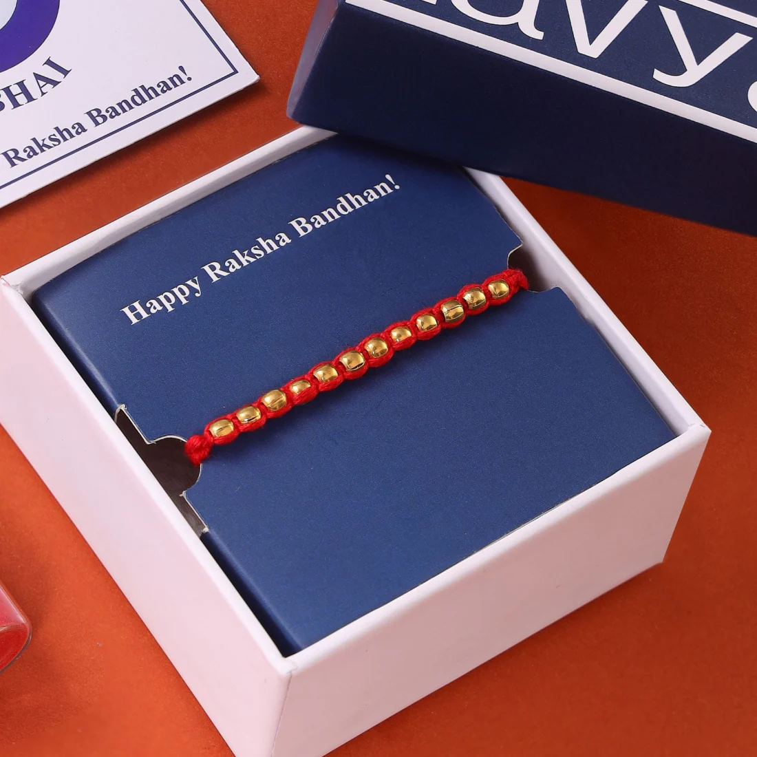 Timeless Beads Gold-Plated Sterling Silver Thread Rakhi For Him - Image 6