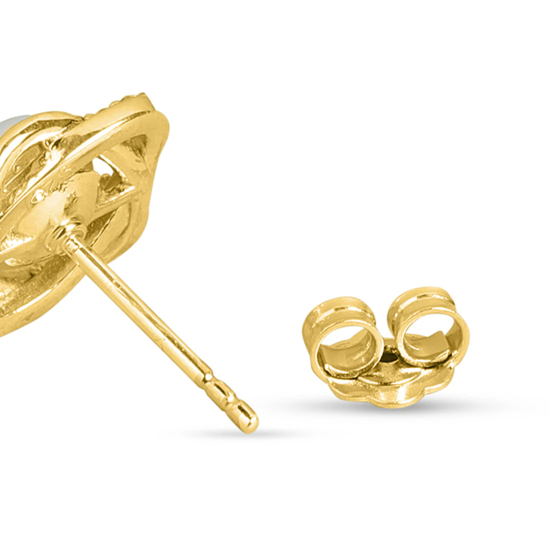 Timeless Elegance Pearl-CZ 925 Sterling Silver Gold Plated Stud Earrings - Image 6