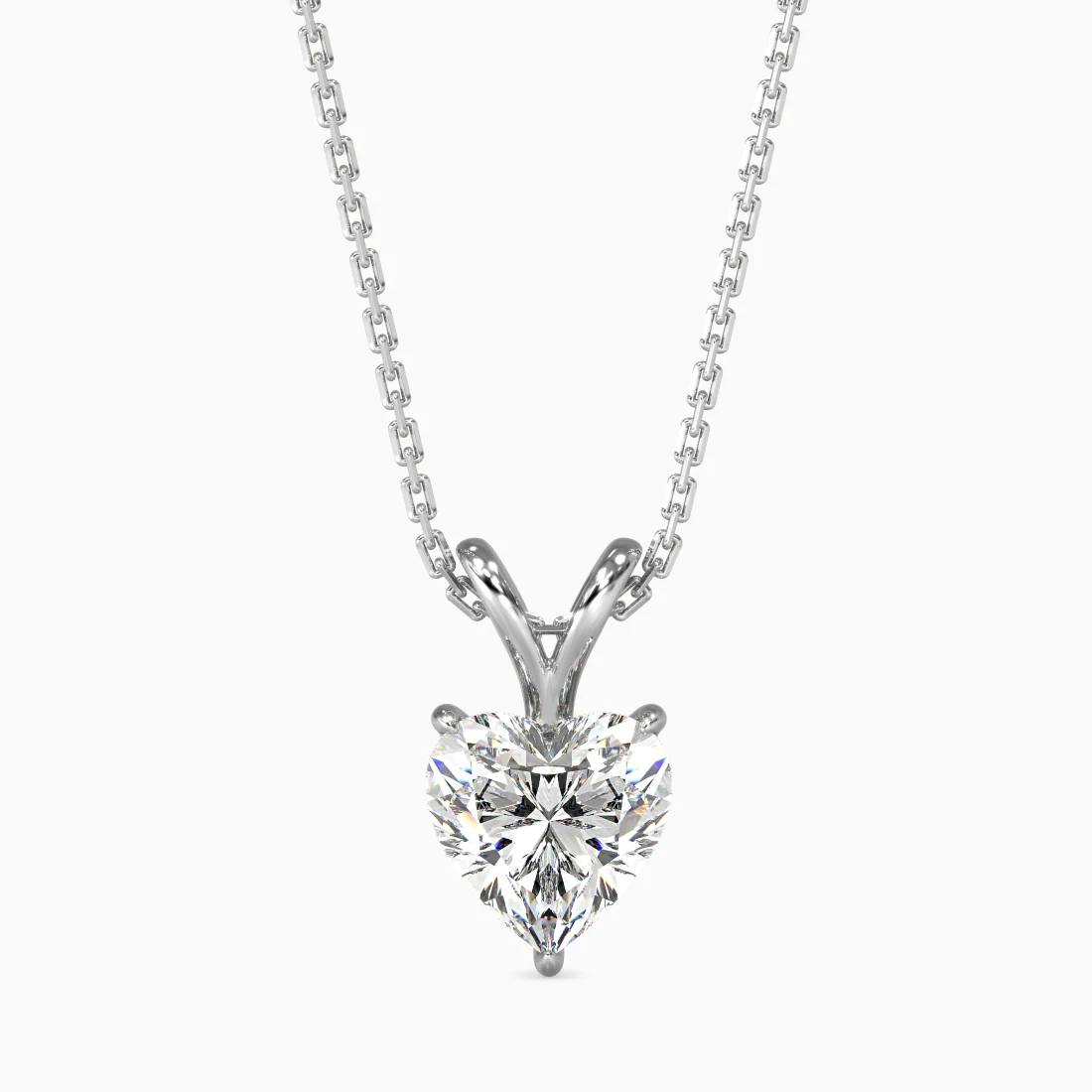 1 CT Heart Solitaire Pendant with Lab-Grown Diamond without Chain - Image 9