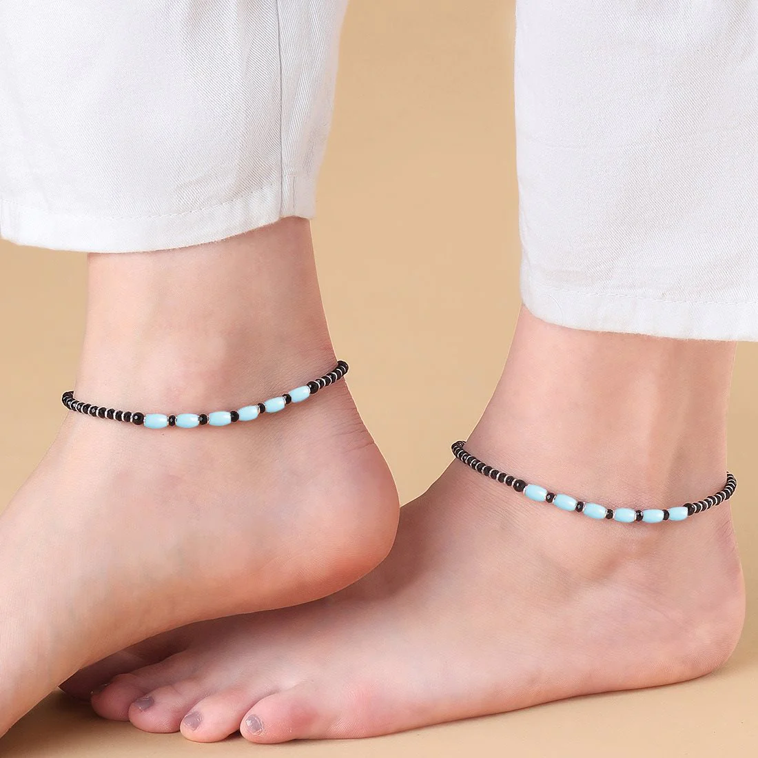 Timeless Elegance Rhodium Plated 925 Sterling Silver Anklet - Image 2