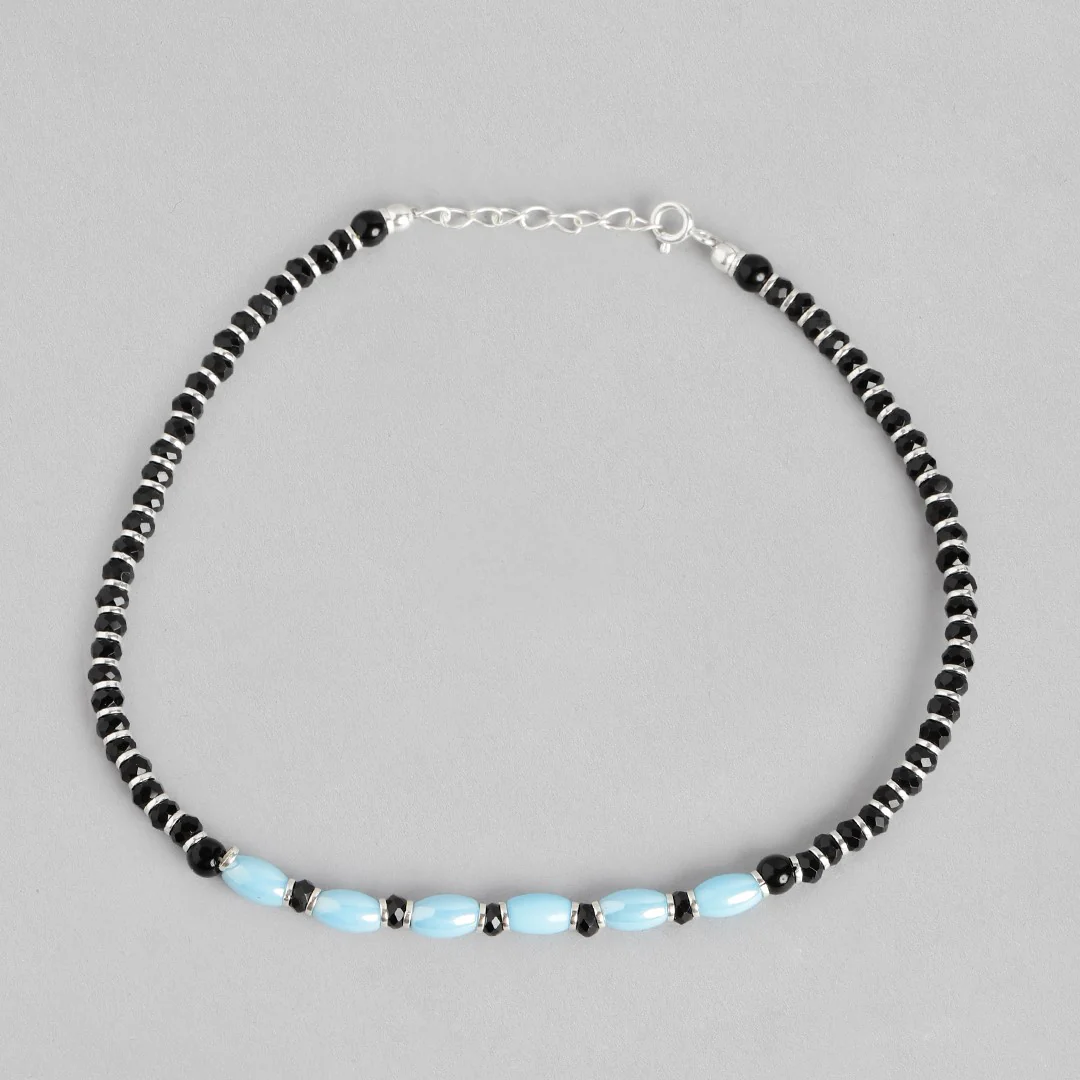 Timeless Elegance Rhodium Plated 925 Sterling Silver Anklet - Image 4
