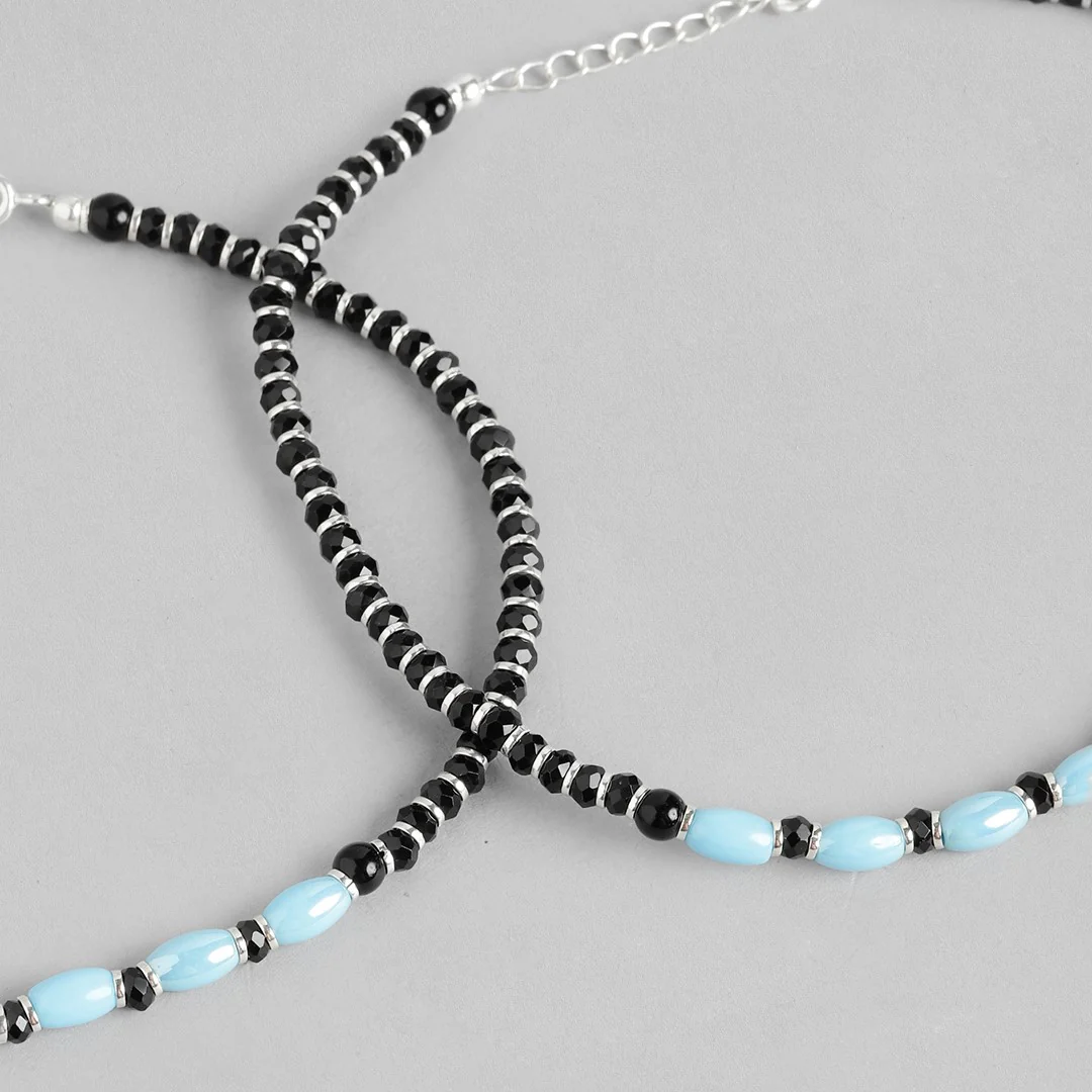 Timeless Elegance Rhodium Plated 925 Sterling Silver Anklet - Image 6