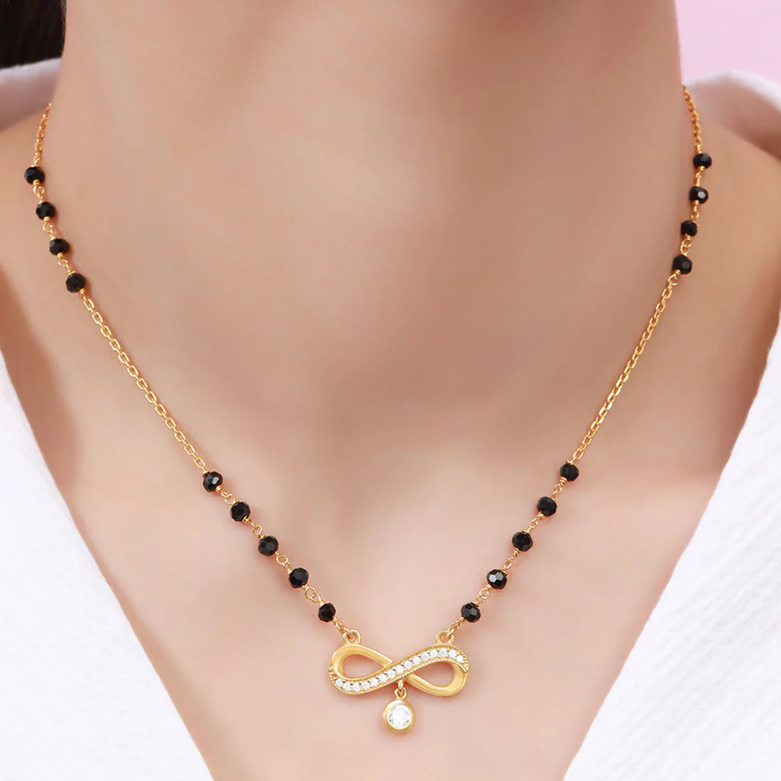 Timeless Infinity Gold-Plated 925 Sterling Silver Mangalsutra - Image 2