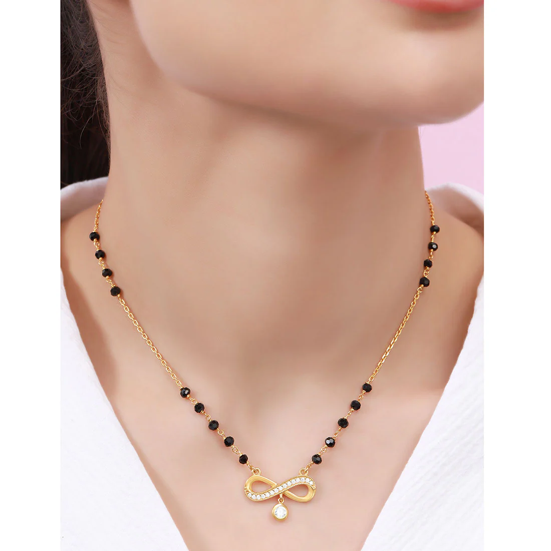 Timeless Infinity Gold-Plated 925 Sterling Silver Mangalsutra - Image 3
