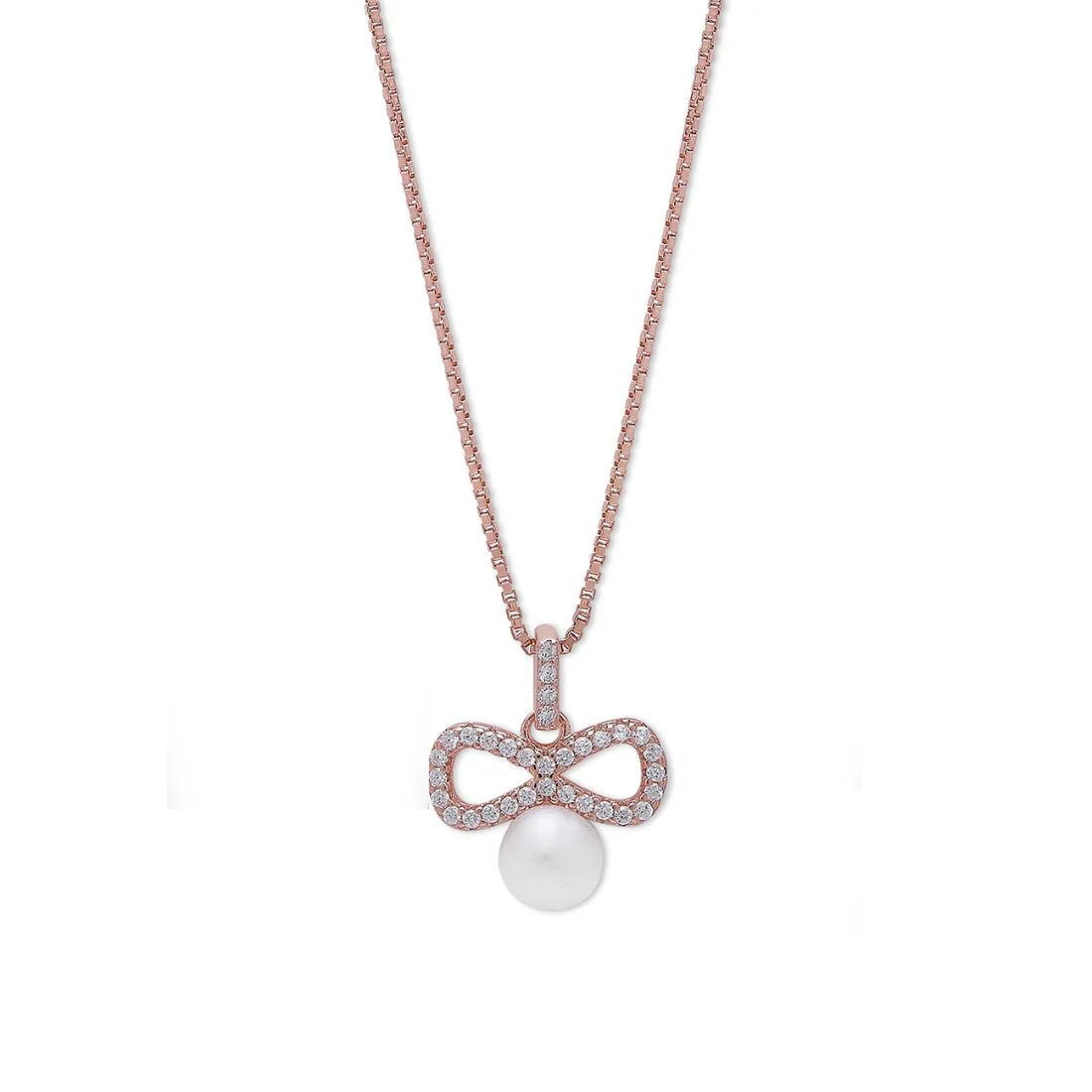 Timeless Infinity Pear-CZ Rose Gold-Plated 925 Sterling Silver Pendant with Chain - Image 4