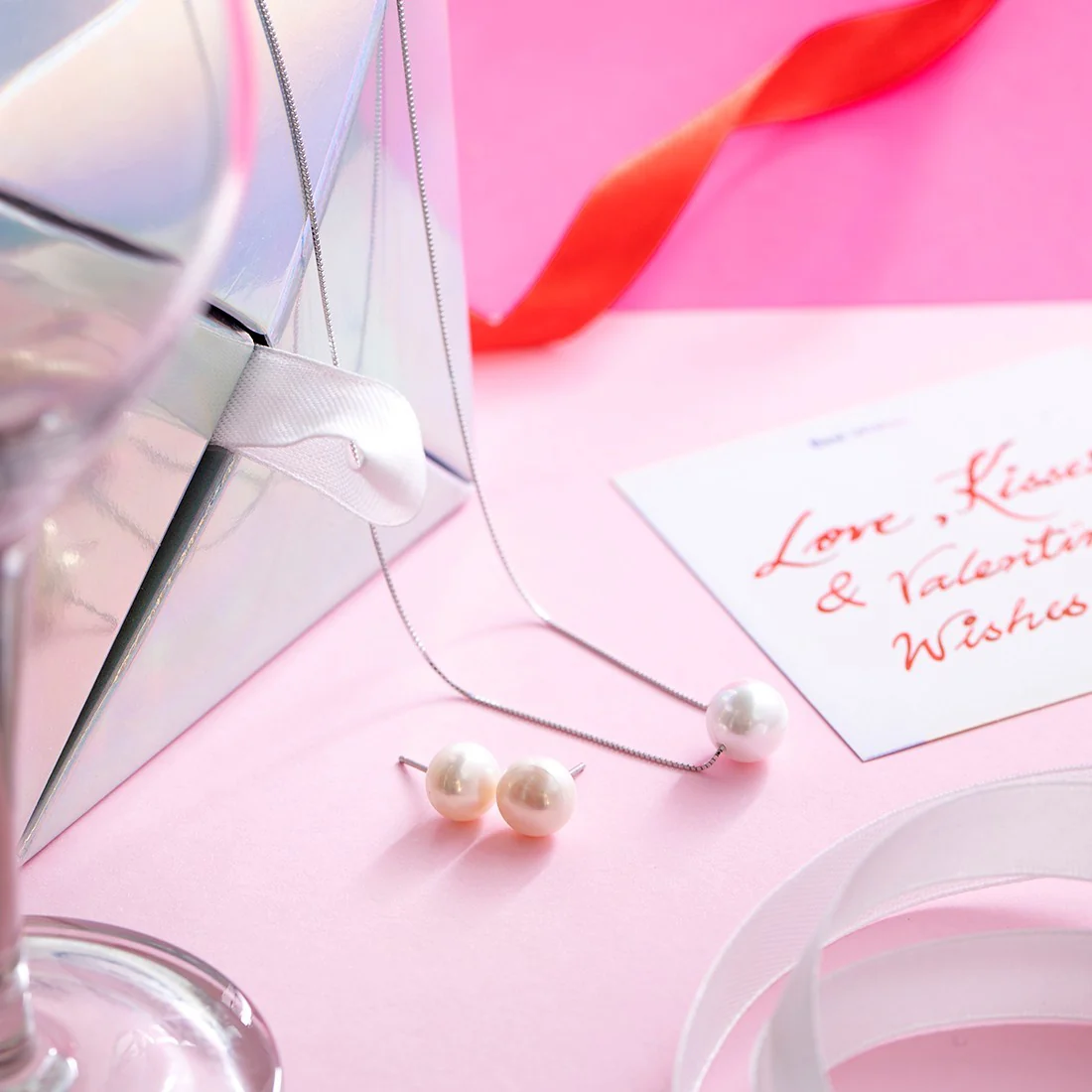 Timeless Pearl Elegance 925 Sterling Silver Set - Valentines Edition With Gift Box