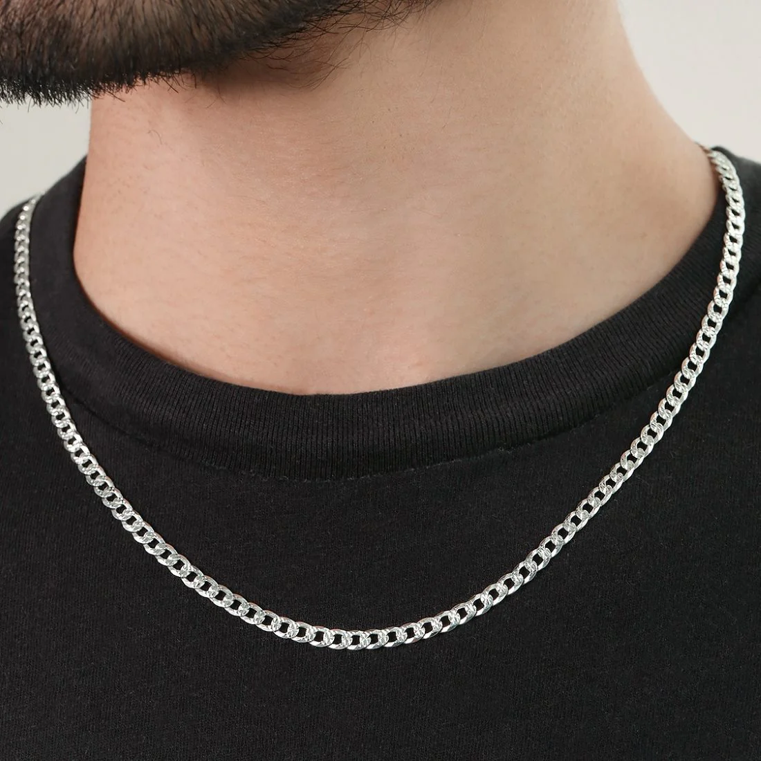 Timeless Rhodium-Plated Linked Chain 925 Sterling Silver Men's Necklace - Image 6