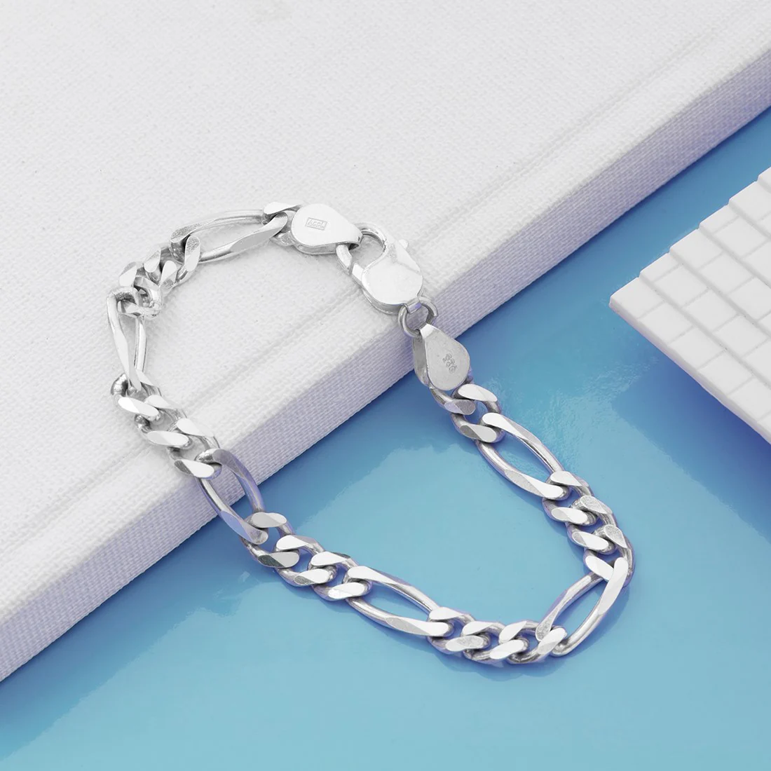 Timeless Silver Elegance 925 Sterling Silver Plated Bracelet for Him