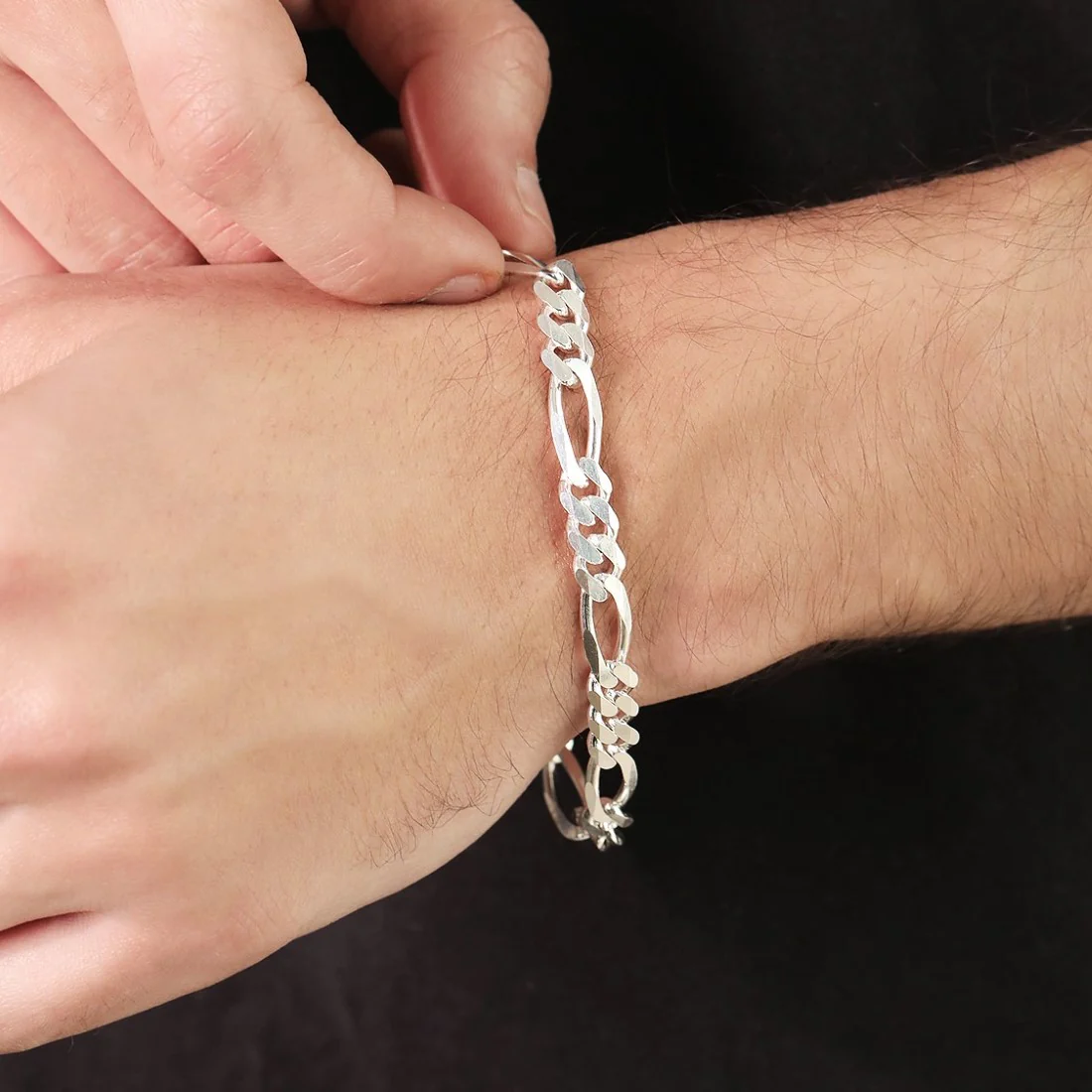 Timeless Silver Elegance 925 Sterling Silver Plated Bracelet for Him - Image 2