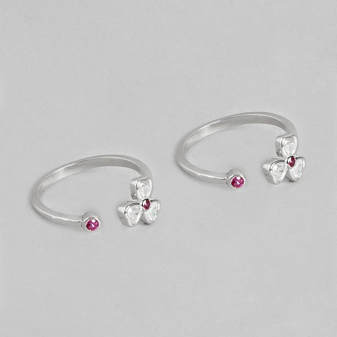 Tiny Flora Adjustable 925 Silver Toe Ring - Image 5