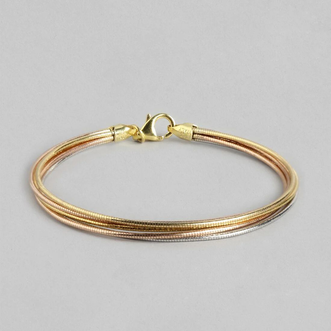 Tranquil Harmony 925 Sterling Silver Tri-Color Plated Bracelet - Image 3
