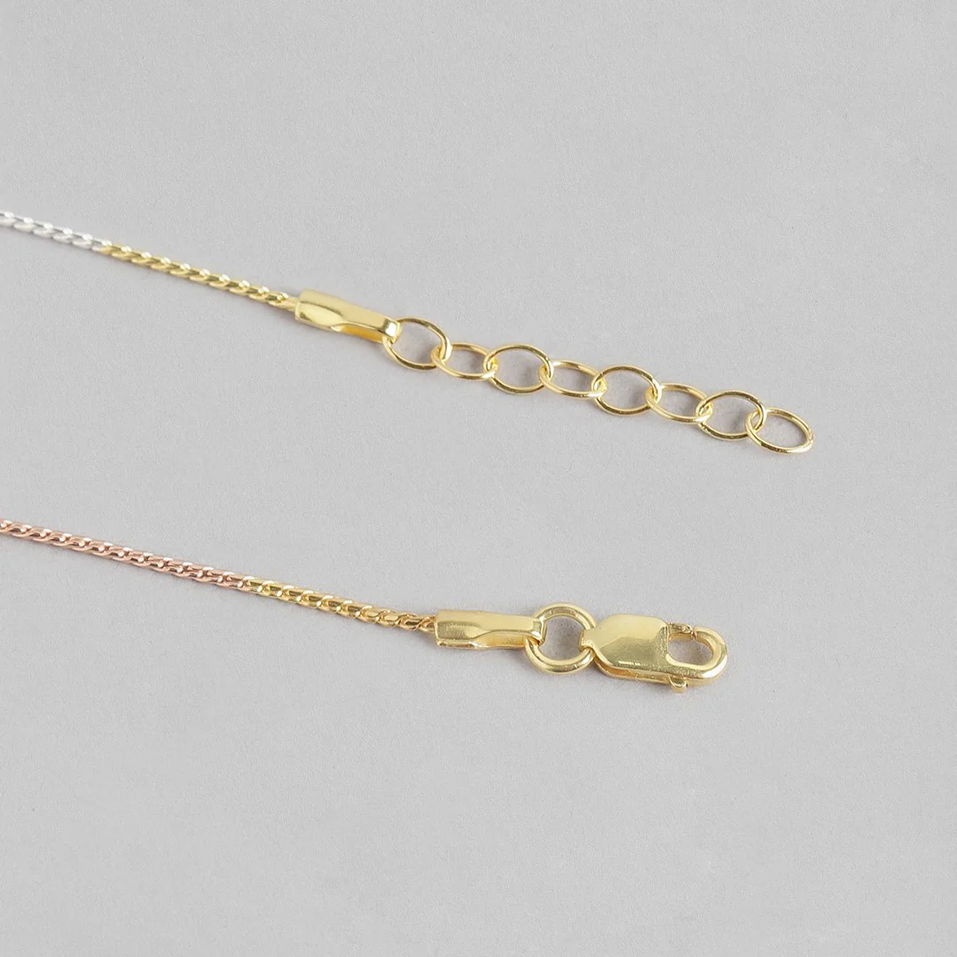 Triple Tone Classic 925 Sterling Silver Rope Chain Anklet - Image 8