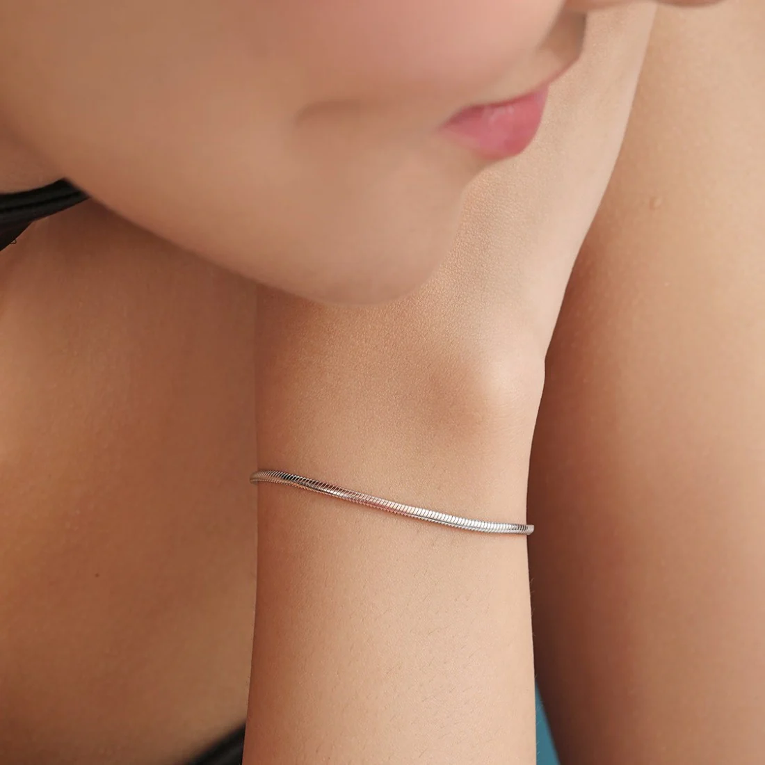Triple Tone Serpent 925 Sterling Silver Bracelet - Image 2