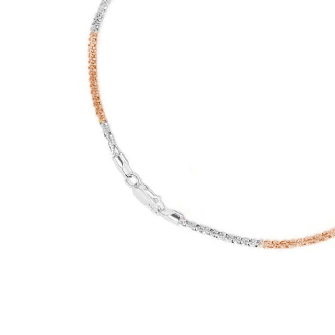 Triple Tone Weave Chain 925 Sterling Silver Anklet - Image 13