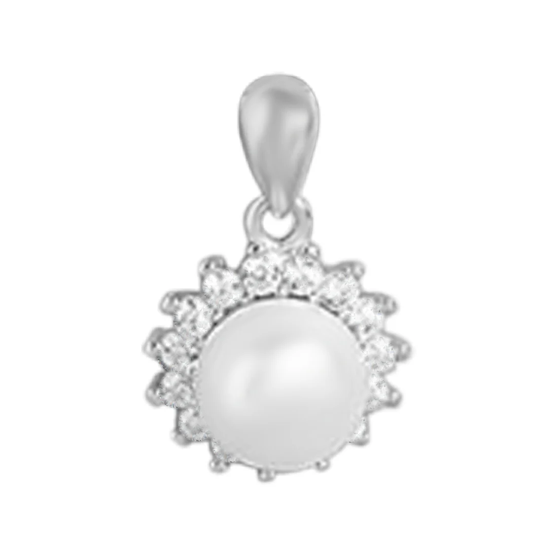 Twinkling Grace: Cubic Zirconia Rhodium Plated 925 Sterling Silver Pendent with Chain - Image 3