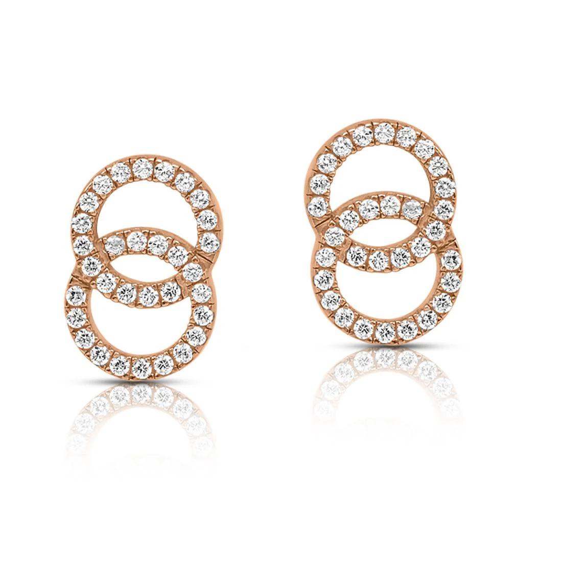 Twirling Circles Rose Gold Plated 925 Sterling Silver Earrings - Image 5