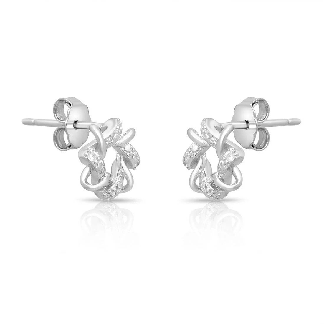 Twisted Charm Rhodium Plated 925 Sterling Silver Earrings - Image 5