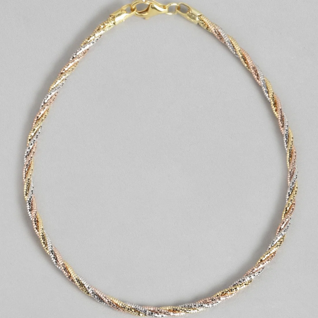 Twisted Triple Toned 925 Sterling Silver Anklet - Image 4