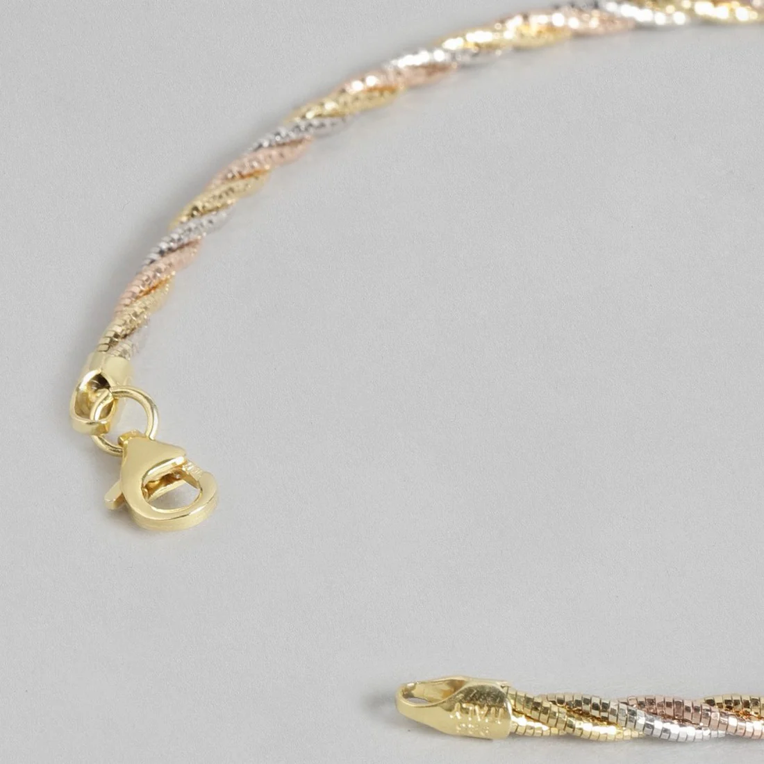 Twisted Triple Toned 925 Sterling Silver Anklet - Image 6