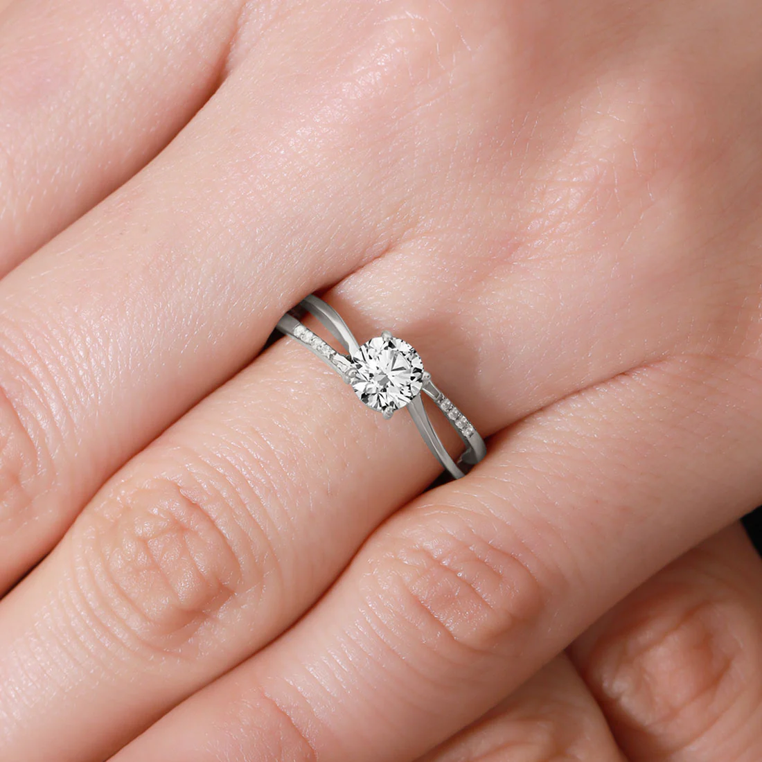 Twisted Solitaire Silver Ring (Adjustable) - Image 3