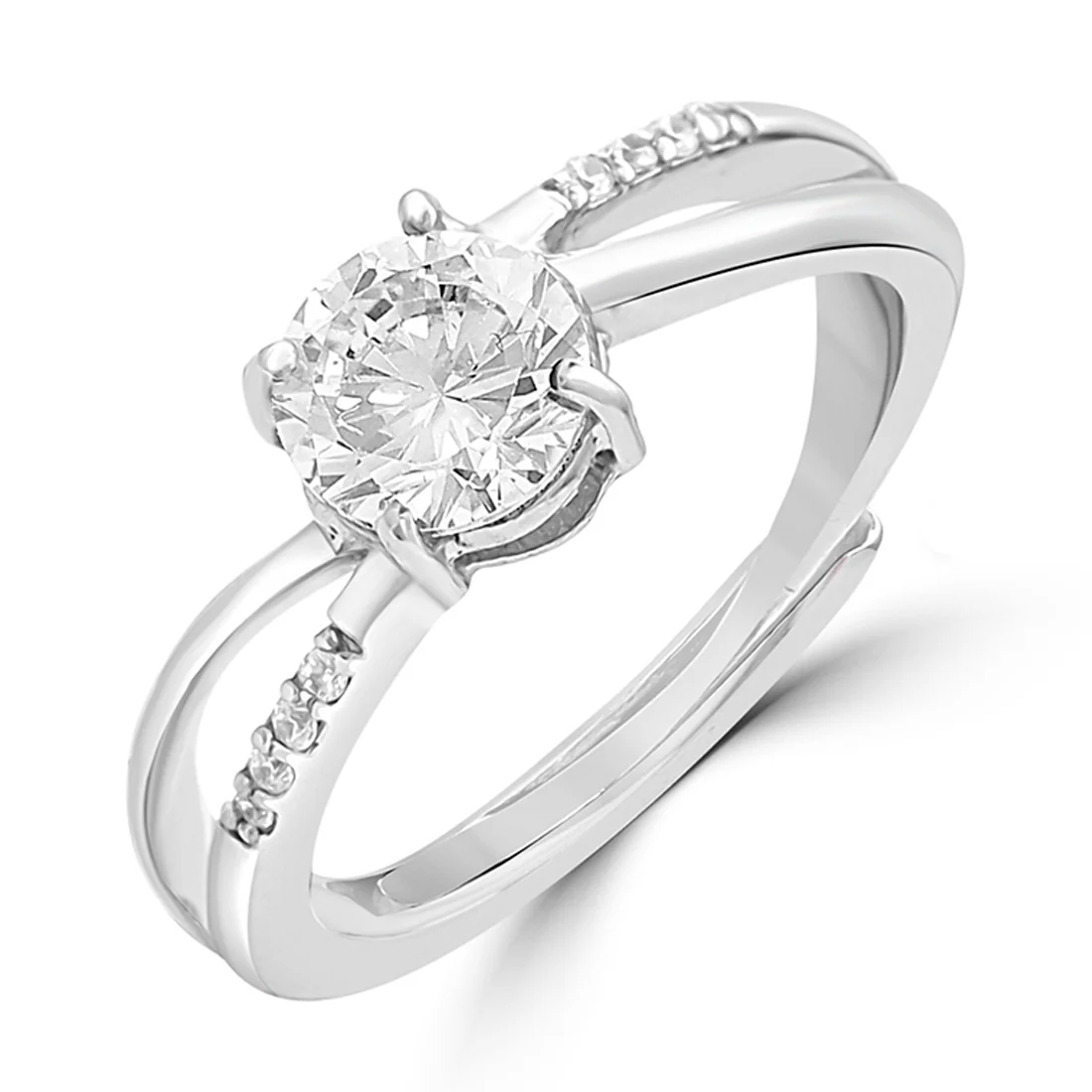 Twisted Solitaire Silver Ring (Adjustable) - Image 5