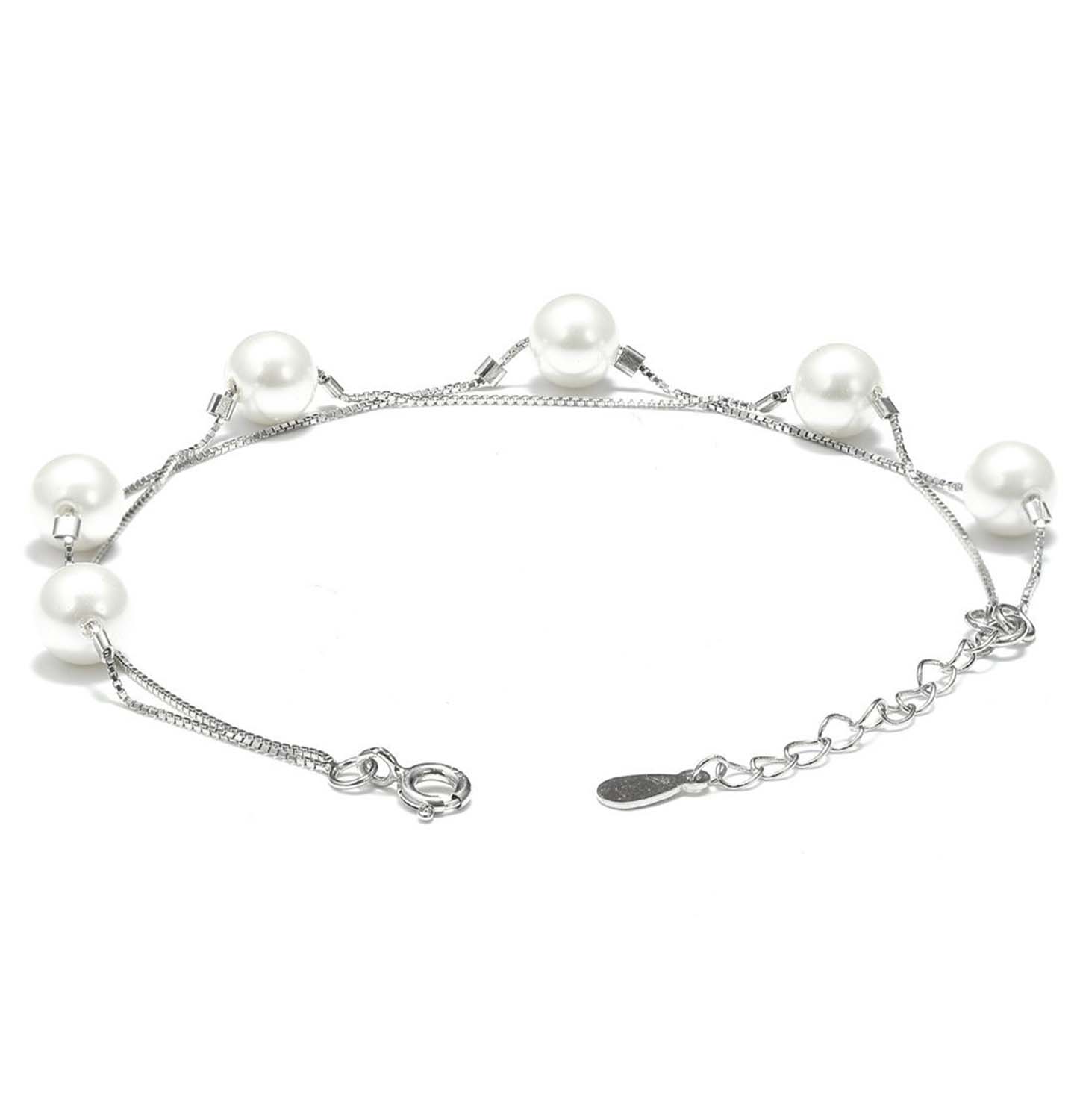 Victoria Freshwater Pearl 925 Silver Bracelet and Earrings Set - Image 4