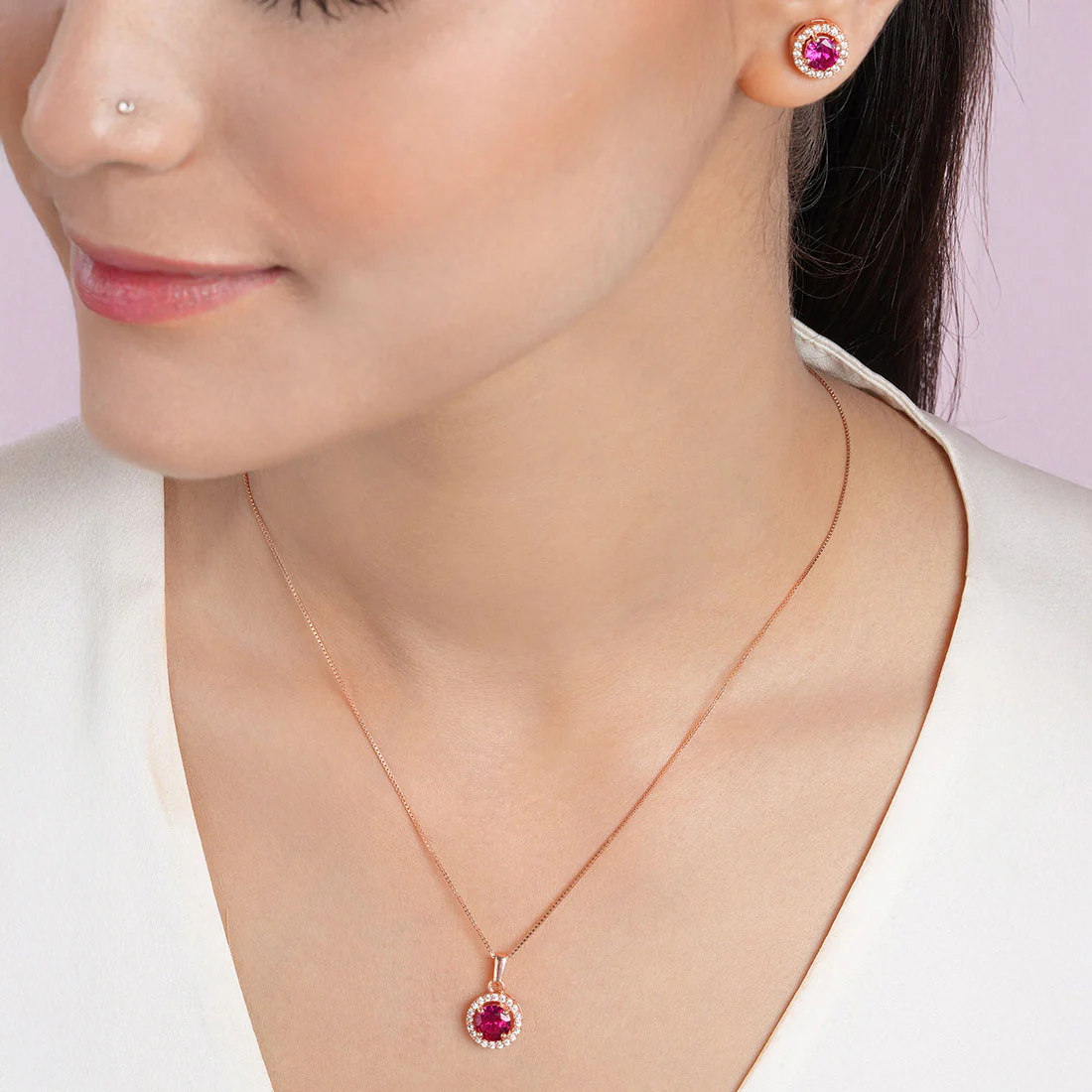 Vintage Allure Rose Gold Plated 925 Sterling Silver Jewellery Set - Image 2
