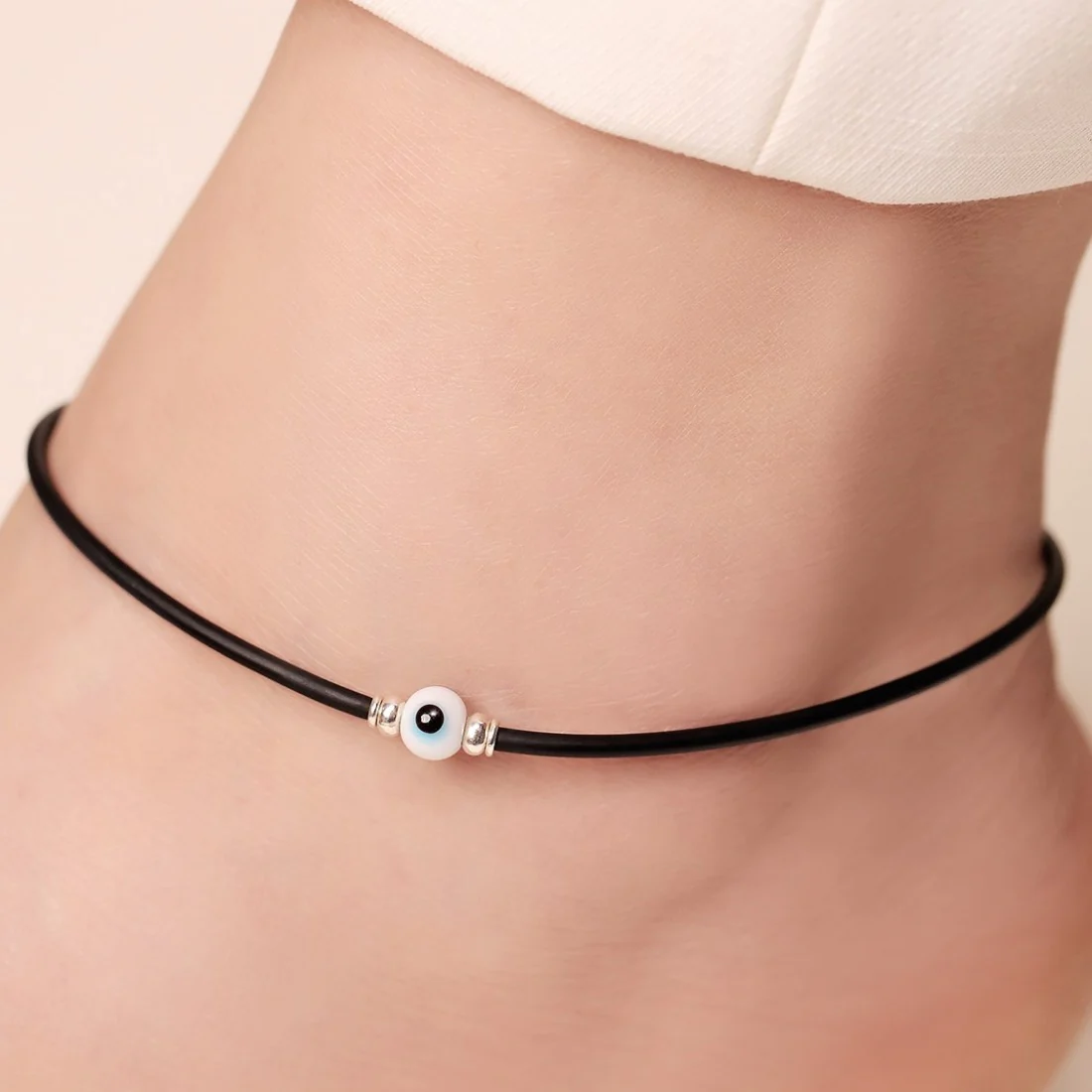 Ward Off Negativity 925 Sterling Silver Evil Eye Anklet - Image 2