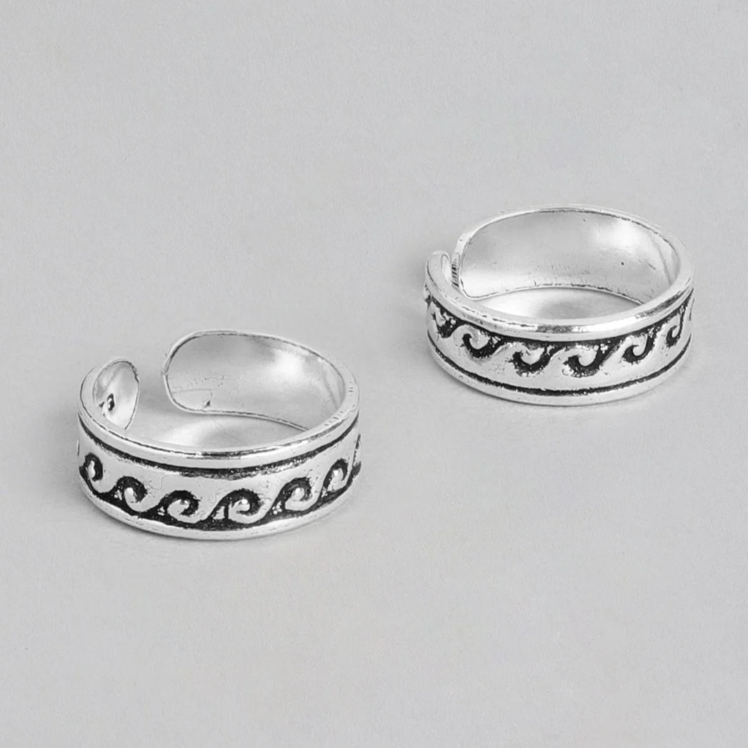 Waves 925 Sterling Silver Toe Ring - Image 2