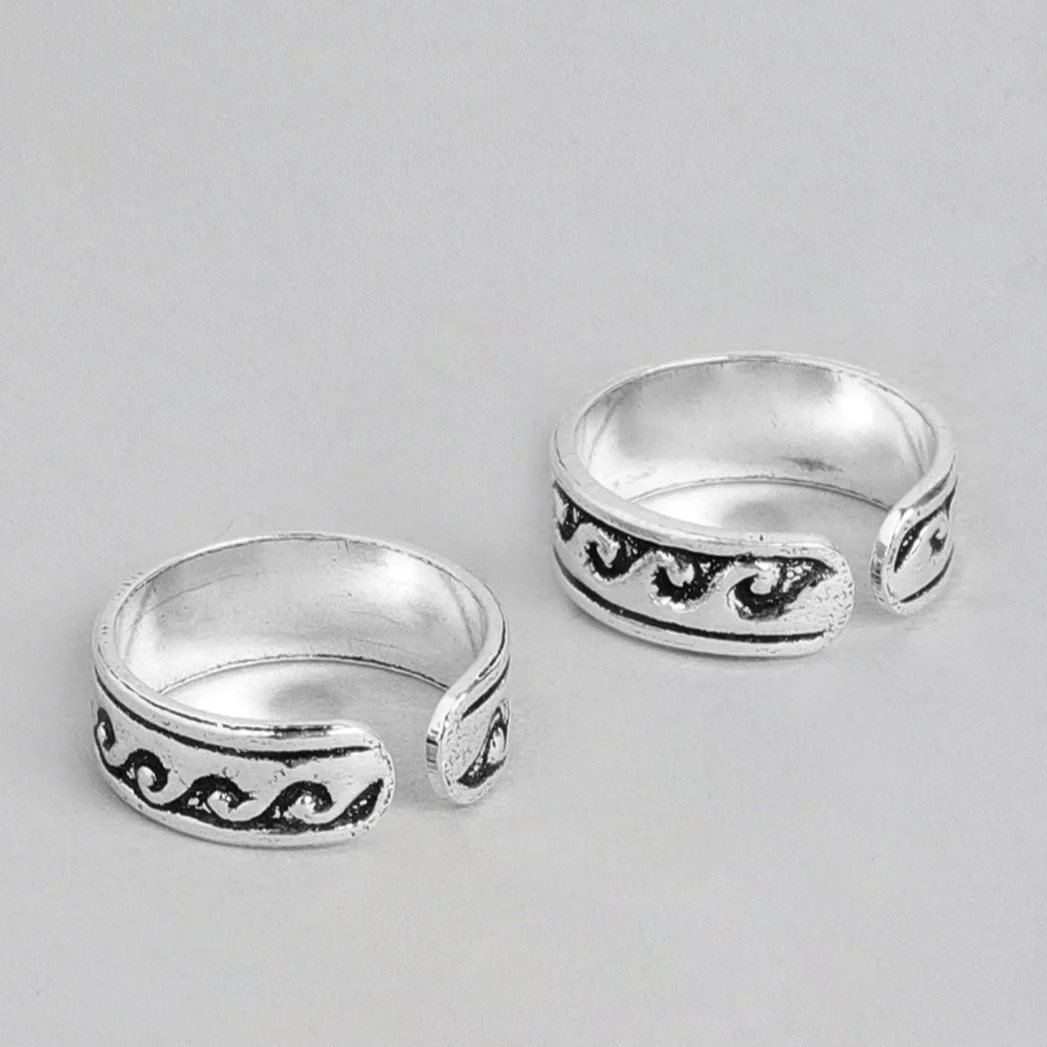 Waves 925 Sterling Silver Toe Ring - Image 3