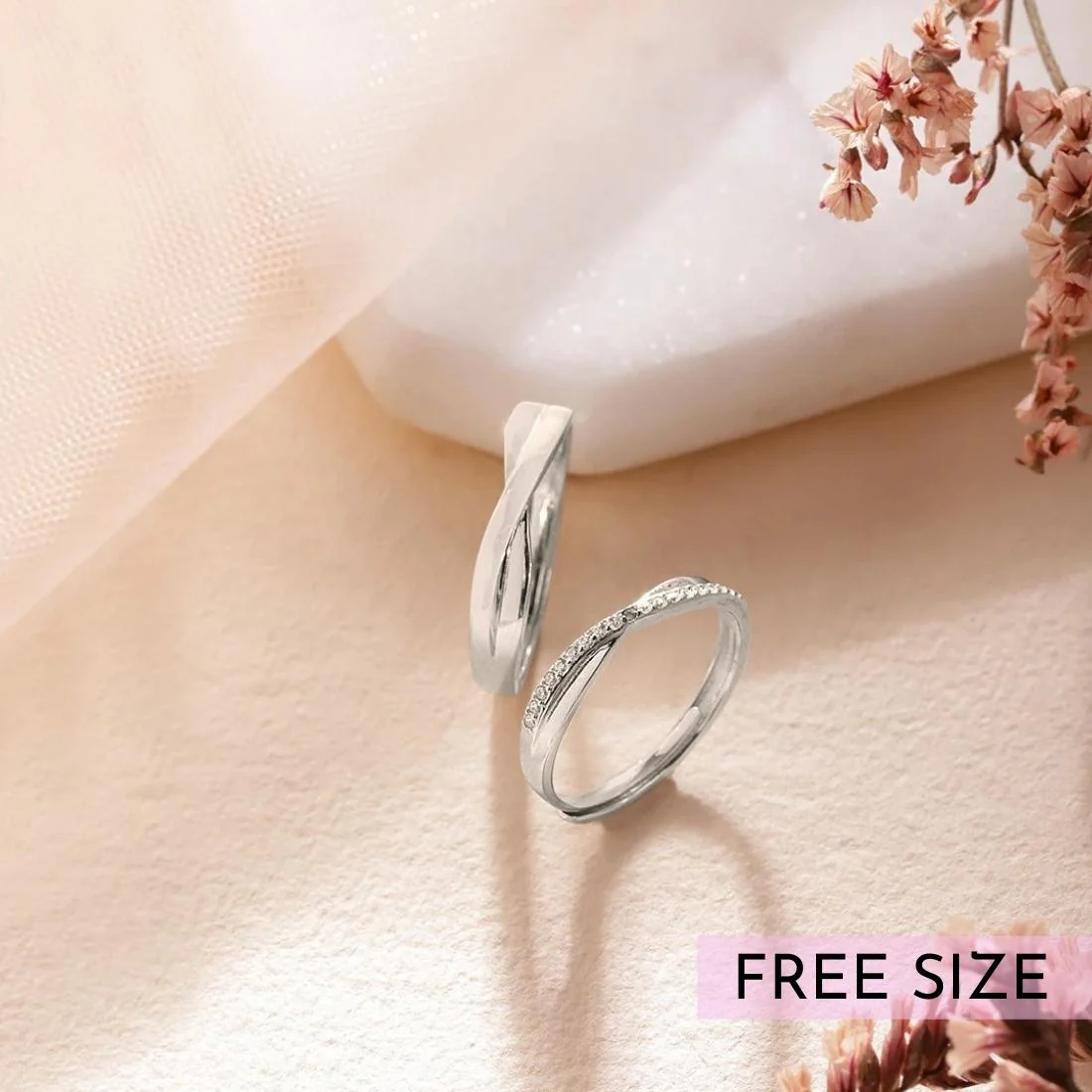 Our Vows 925 Silver Couple Rings (Adjustable) - Image 4