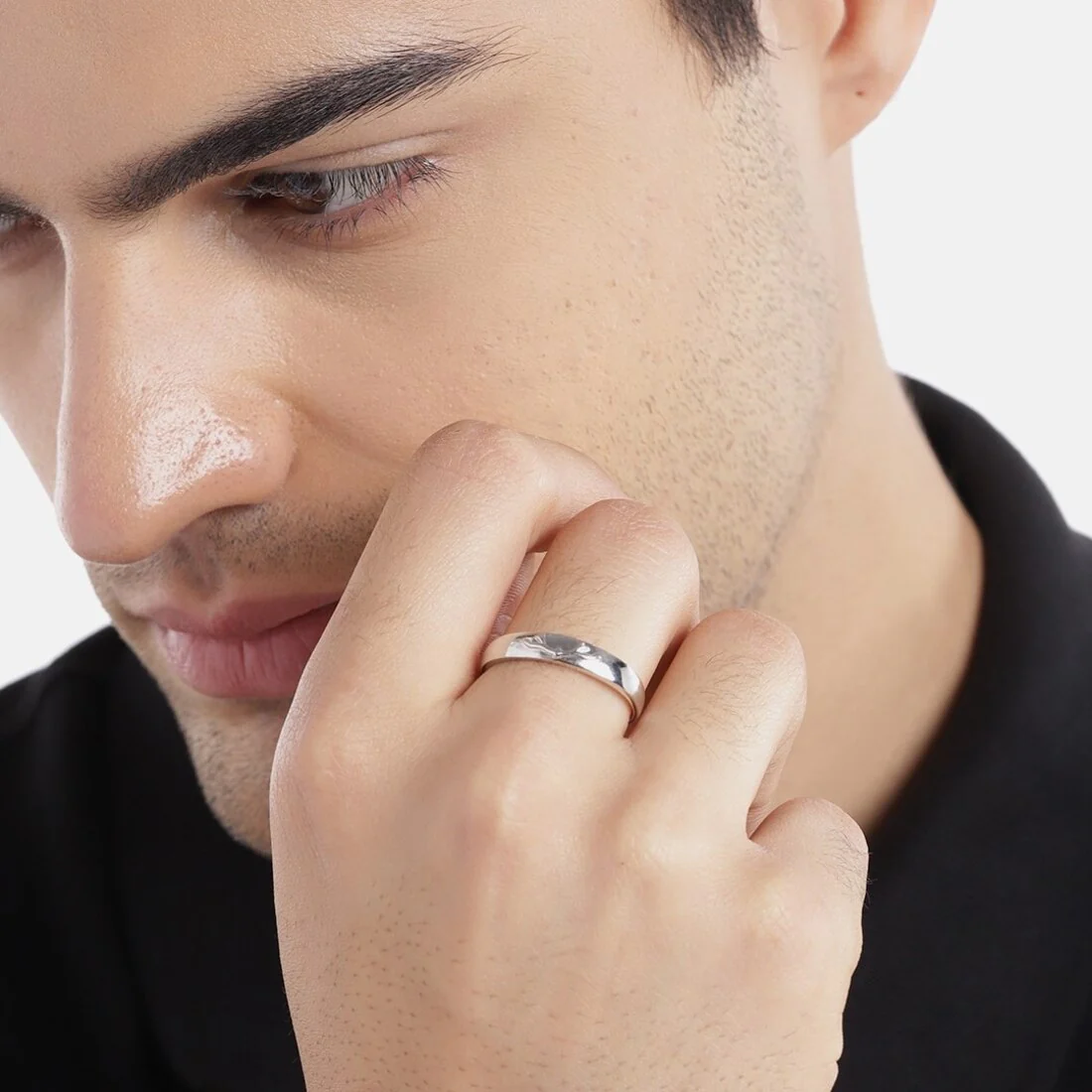 Whimsical Deer Rhodium-Plated 925 Sterling Silver Couple Ring with Cubic Zirconia (Adjustable) - Image 2