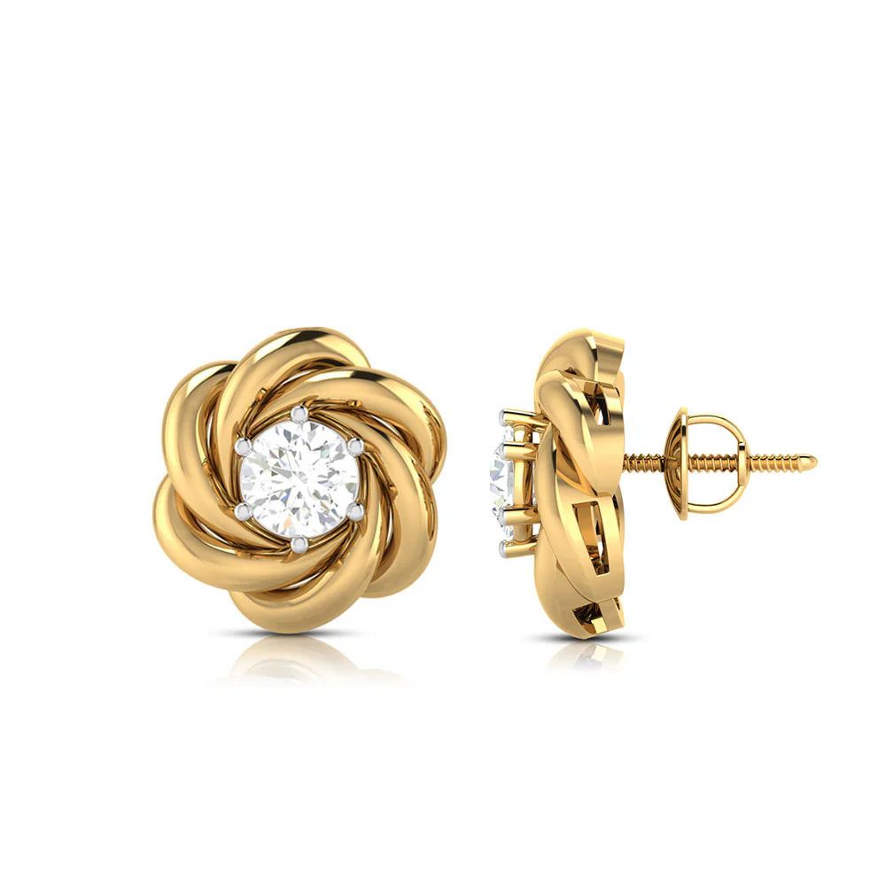 1 CT Whirling Solitaire Lab-Grown Diamond Stud Earrings