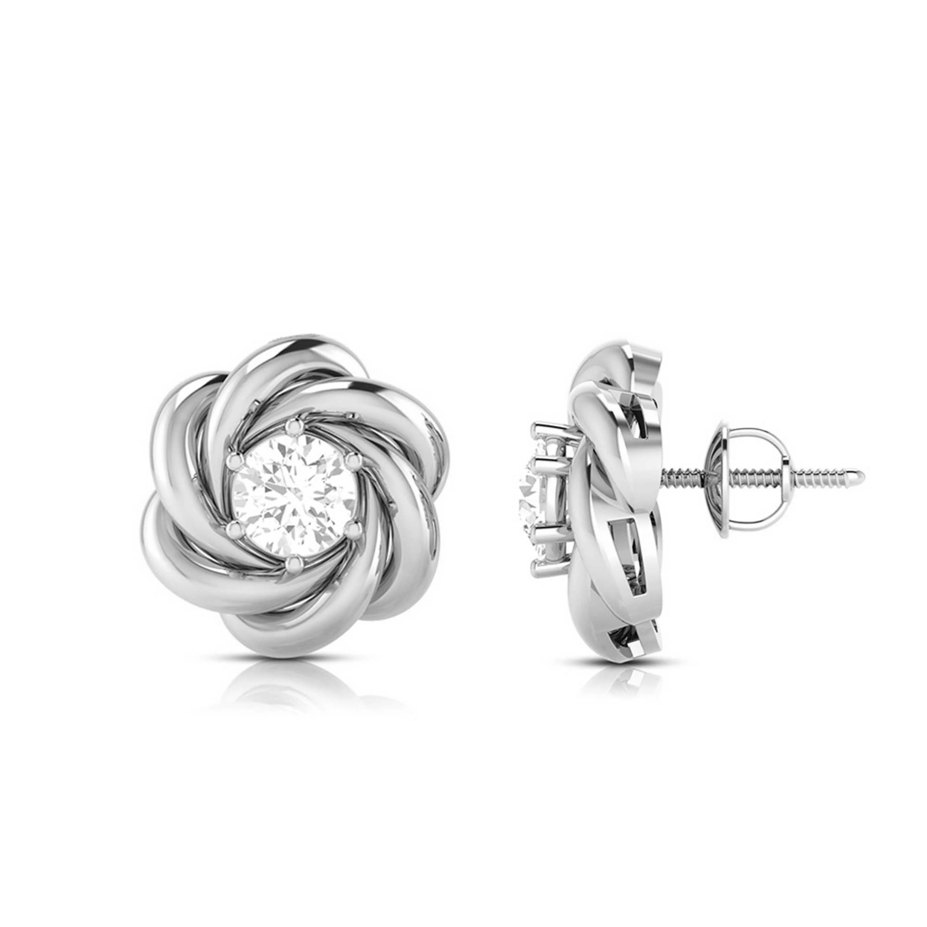 1 CT Whirling Solitaire Lab-Grown Diamond Stud Earrings - Image 11