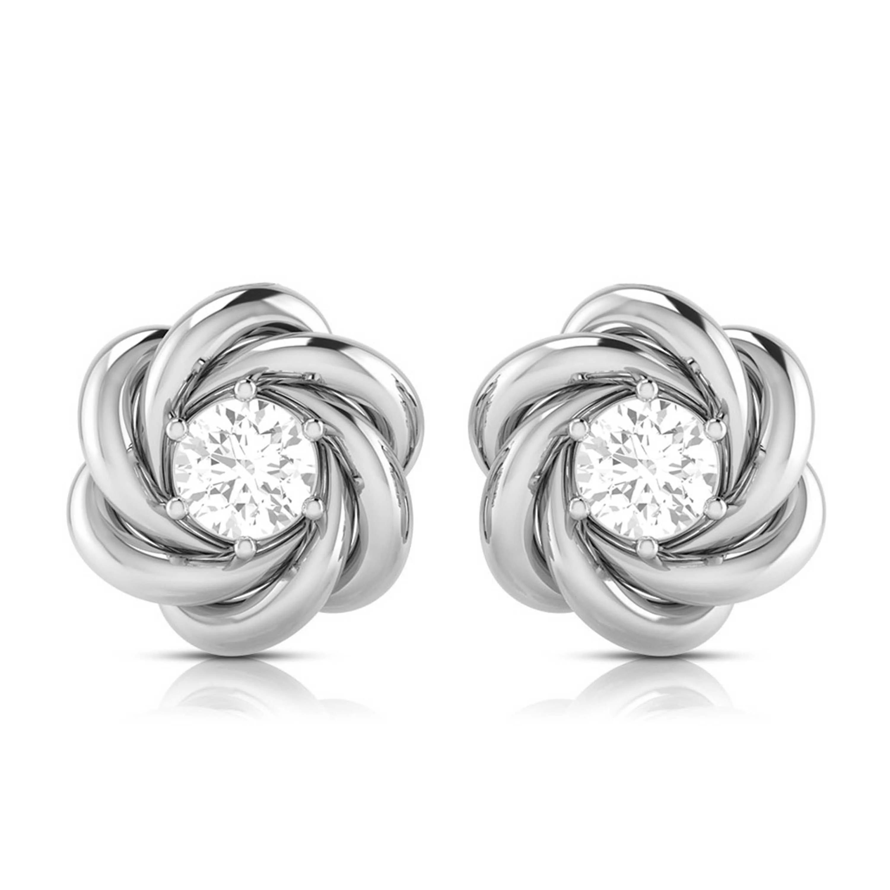 1 CT Whirling Solitaire Lab-Grown Diamond Stud Earrings - Image 12