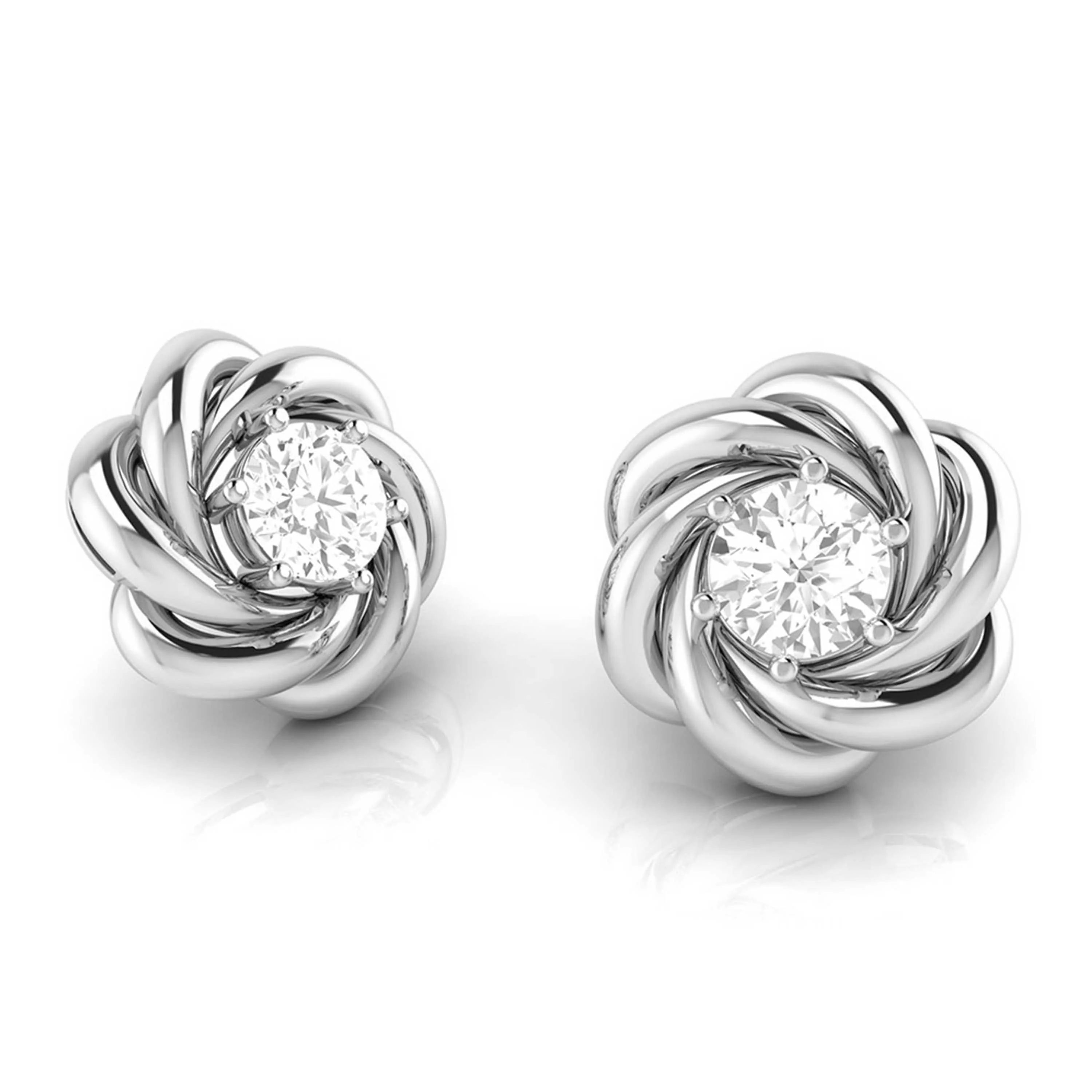 1 CT Whirling Solitaire Lab-Grown Diamond Stud Earrings - Image 13
