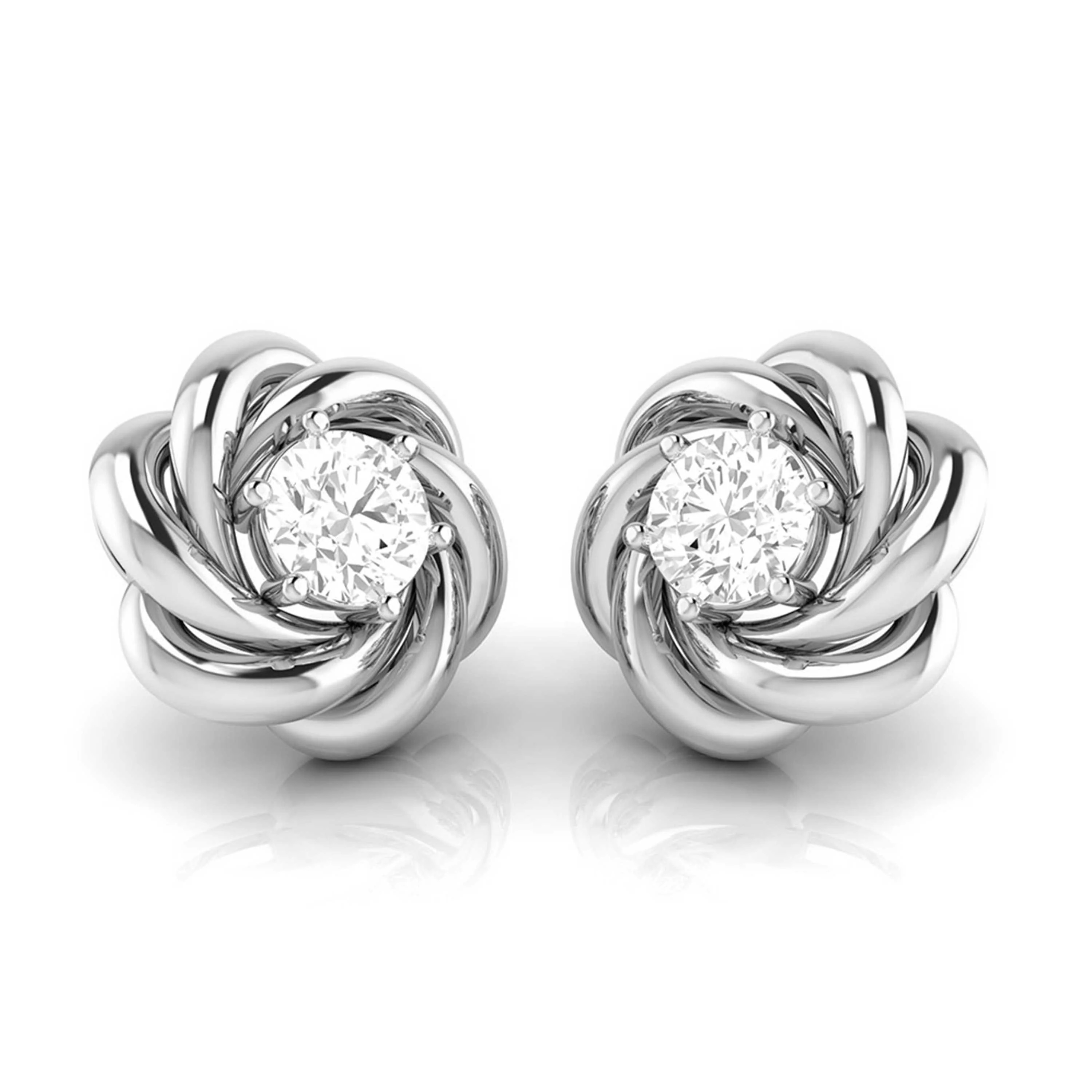 1 CT Whirling Solitaire Lab-Grown Diamond Stud Earrings - Image 14
