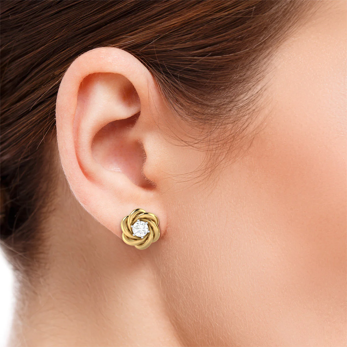 1 CT Whirling Solitaire Lab-Grown Diamond Stud Earrings - Image 16
