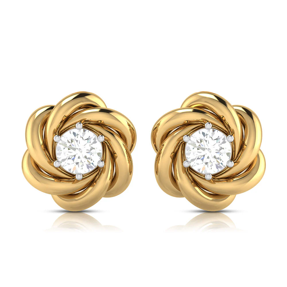 1 CT Whirling Solitaire Lab-Grown Diamond Stud Earrings - Image 2