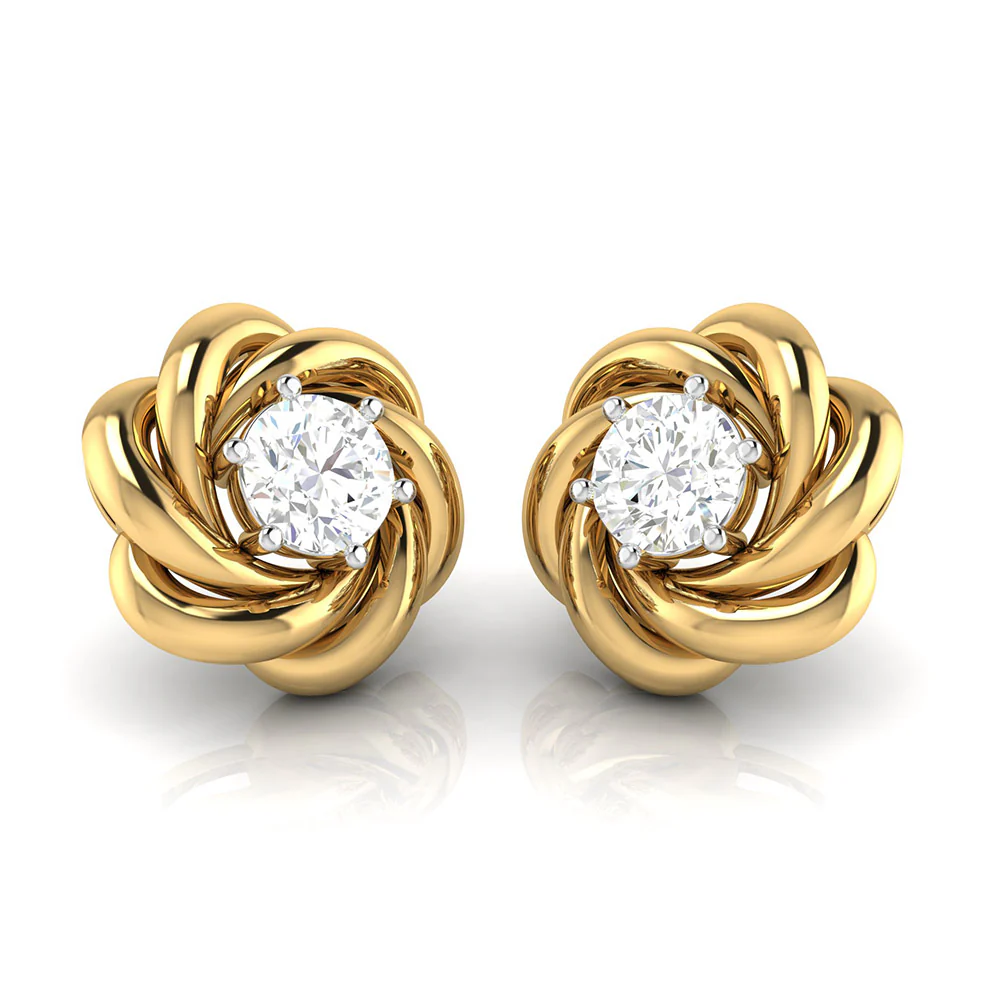 1 CT Whirling Solitaire Lab-Grown Diamond Stud Earrings - Image 3