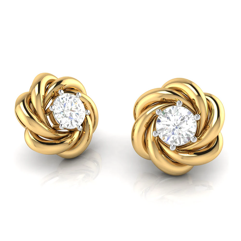 1 CT Whirling Solitaire Lab-Grown Diamond Stud Earrings - Image 4