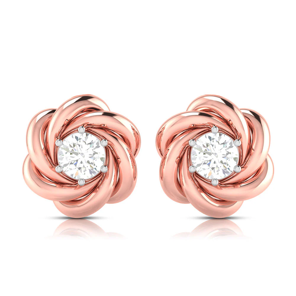 1 CT Whirling Solitaire Lab-Grown Diamond Stud Earrings - Image 7