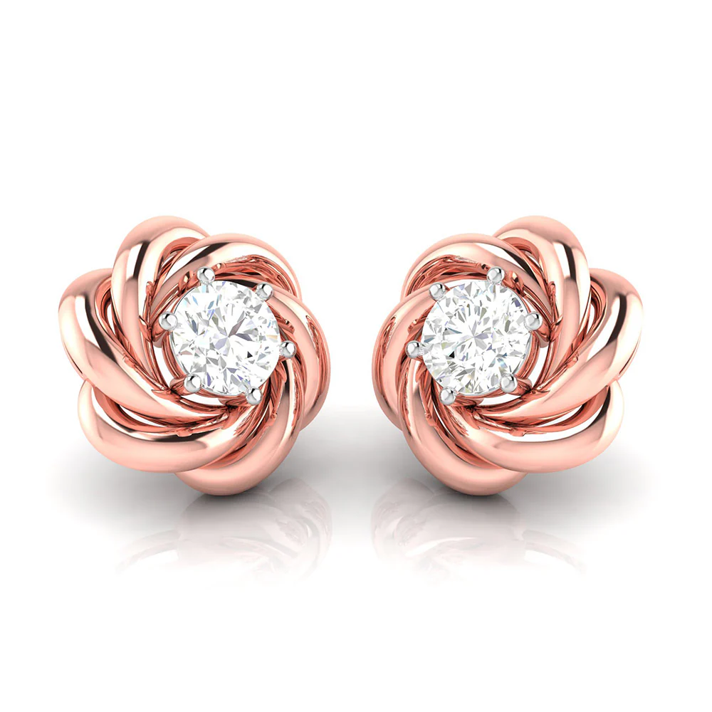 1 CT Whirling Solitaire Lab-Grown Diamond Stud Earrings - Image 9