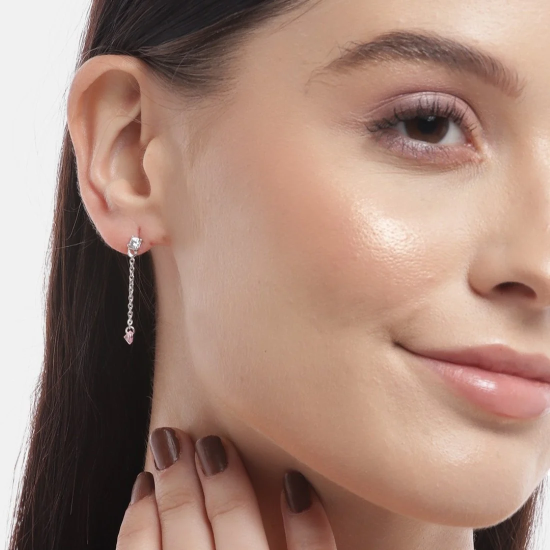 Whispering Crystals 925 Sterling Silver Rhodium Plated Earrings - Image 2