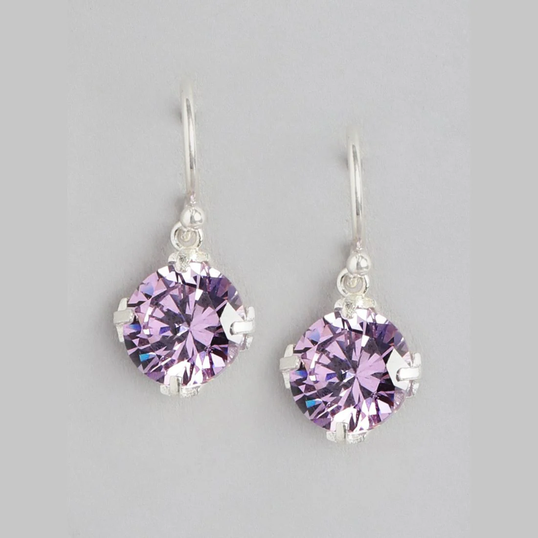 Whispering Elegance Silver Dangle Earrings adorned with Cubic Zirconia - Image 3