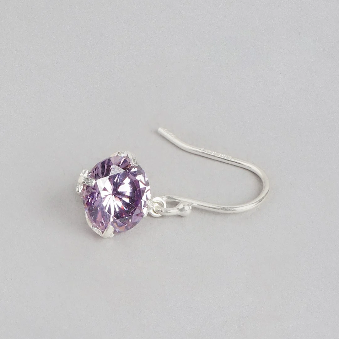 Whispering Elegance Silver Dangle Earrings adorned with Cubic Zirconia - Image 4