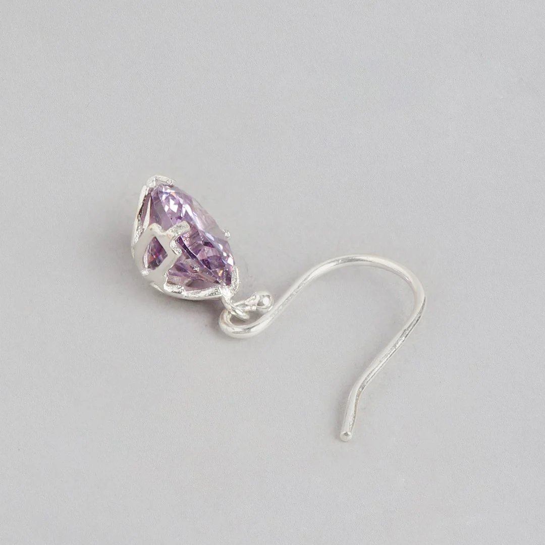 Whispering Elegance Silver Dangle Earrings adorned with Cubic Zirconia - Image 5