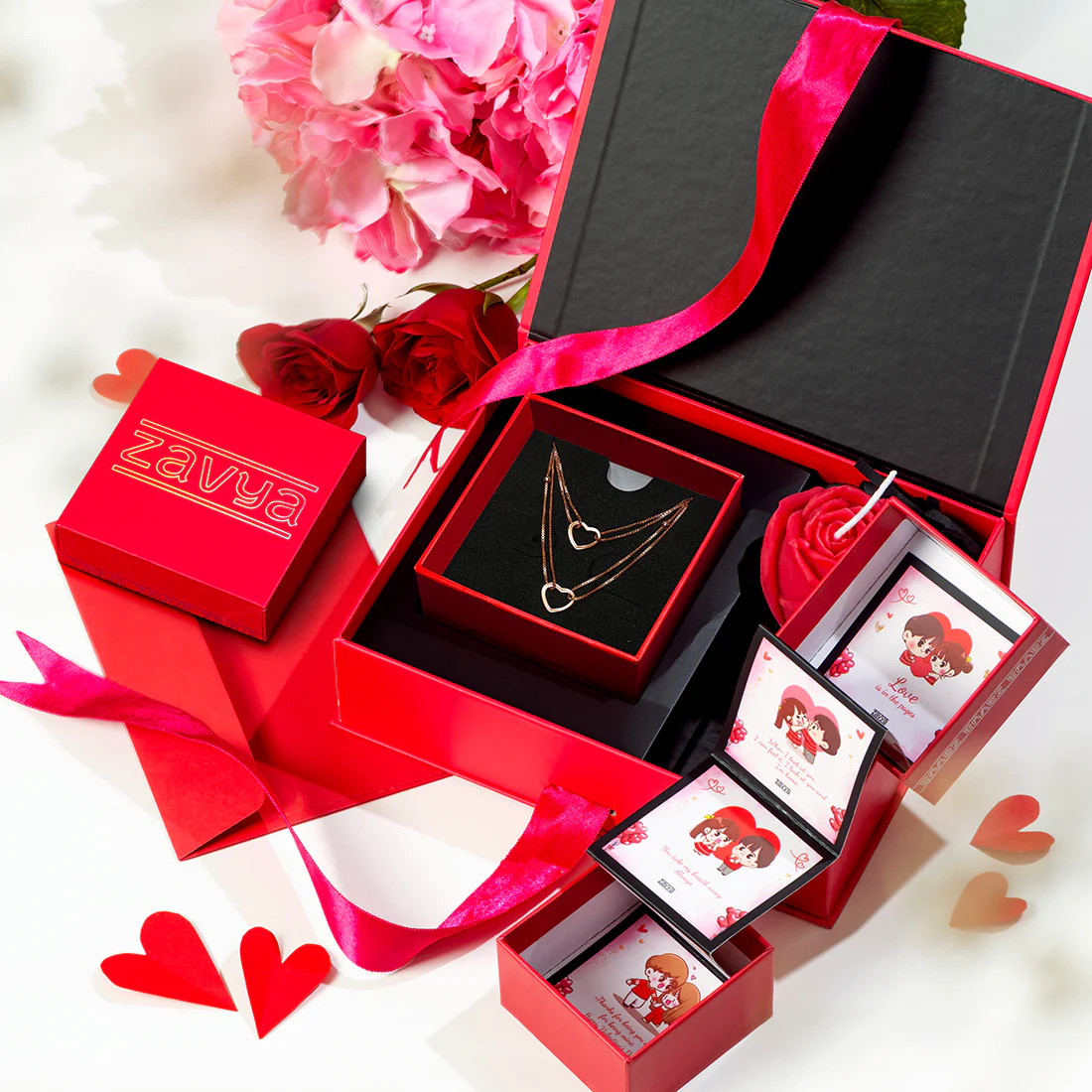 Whispers of Love: Dainty Heart 925 Silver Anklets Gift Hamper