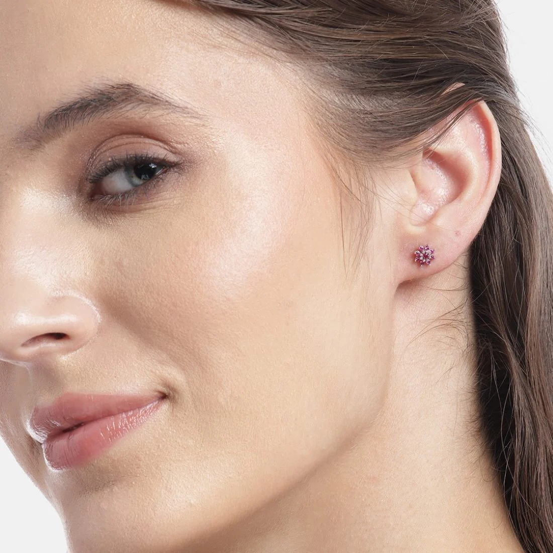 Whispers of Spring Rhodium Plated 925 Sterling Silver Flower Earrings - Image 2