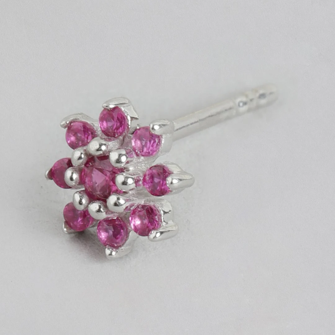 Whispers of Spring Rhodium Plated 925 Sterling Silver Flower Earrings - Image 4